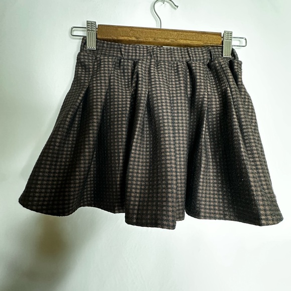 Zara Black Gray Skater Mini Skirt with Pleats - Picture 4 of 6